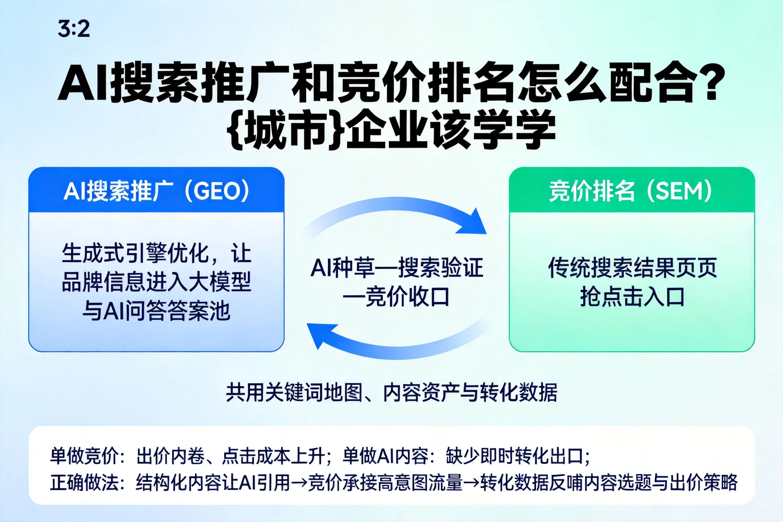 AI搜索推广和竞价排名怎么配合？延安企业该学学
