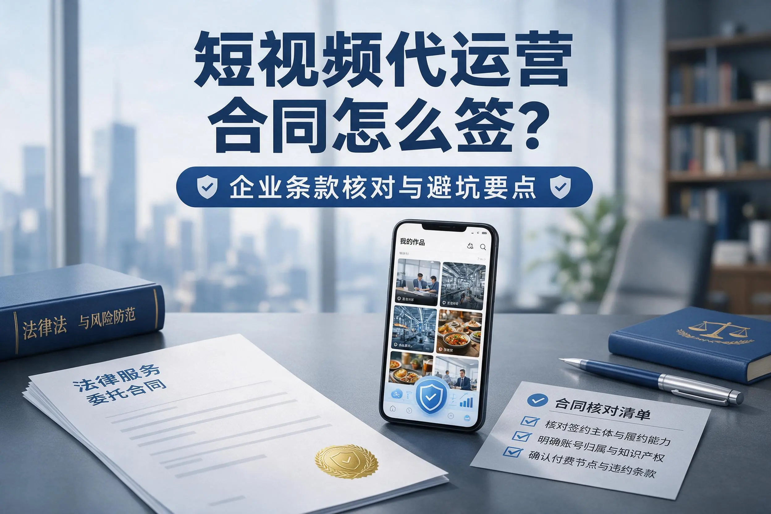 短视频代运营合同怎么签?延安企业条款核对与避坑要点