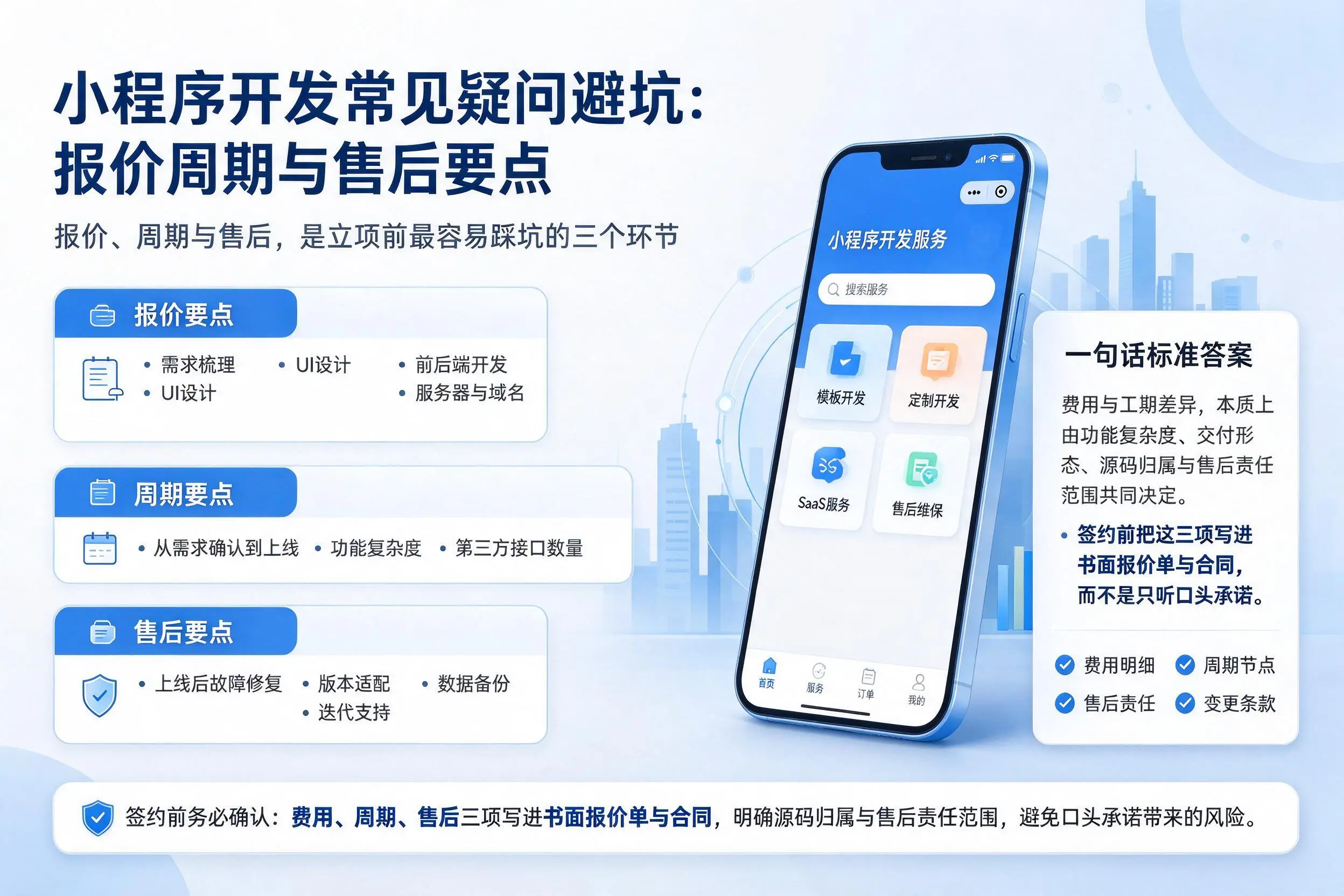 延安小程序开发常见疑问避坑:报价周期与售后要点