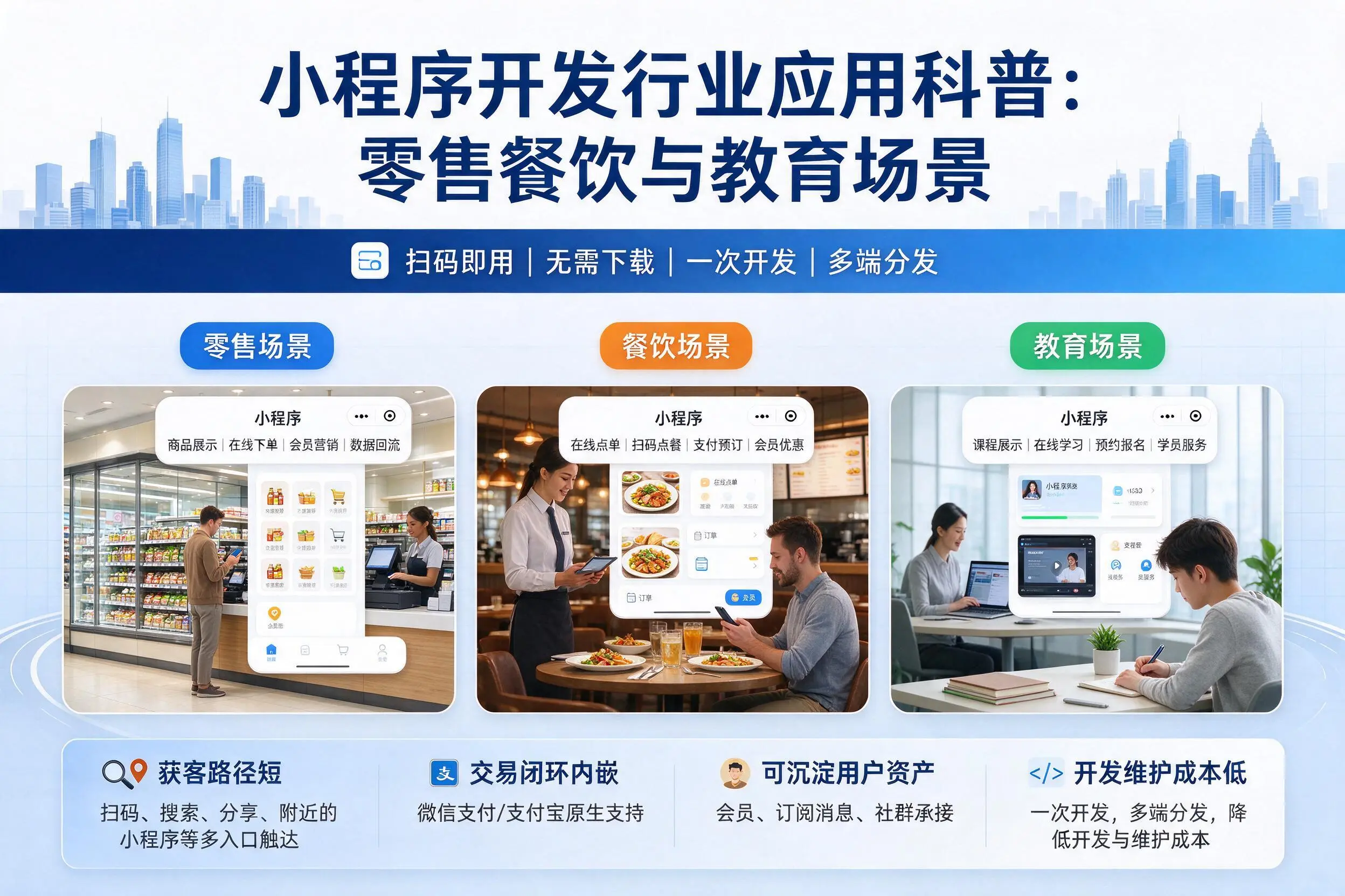 延安小程序开发行业应用科普:零售餐饮与教育场景