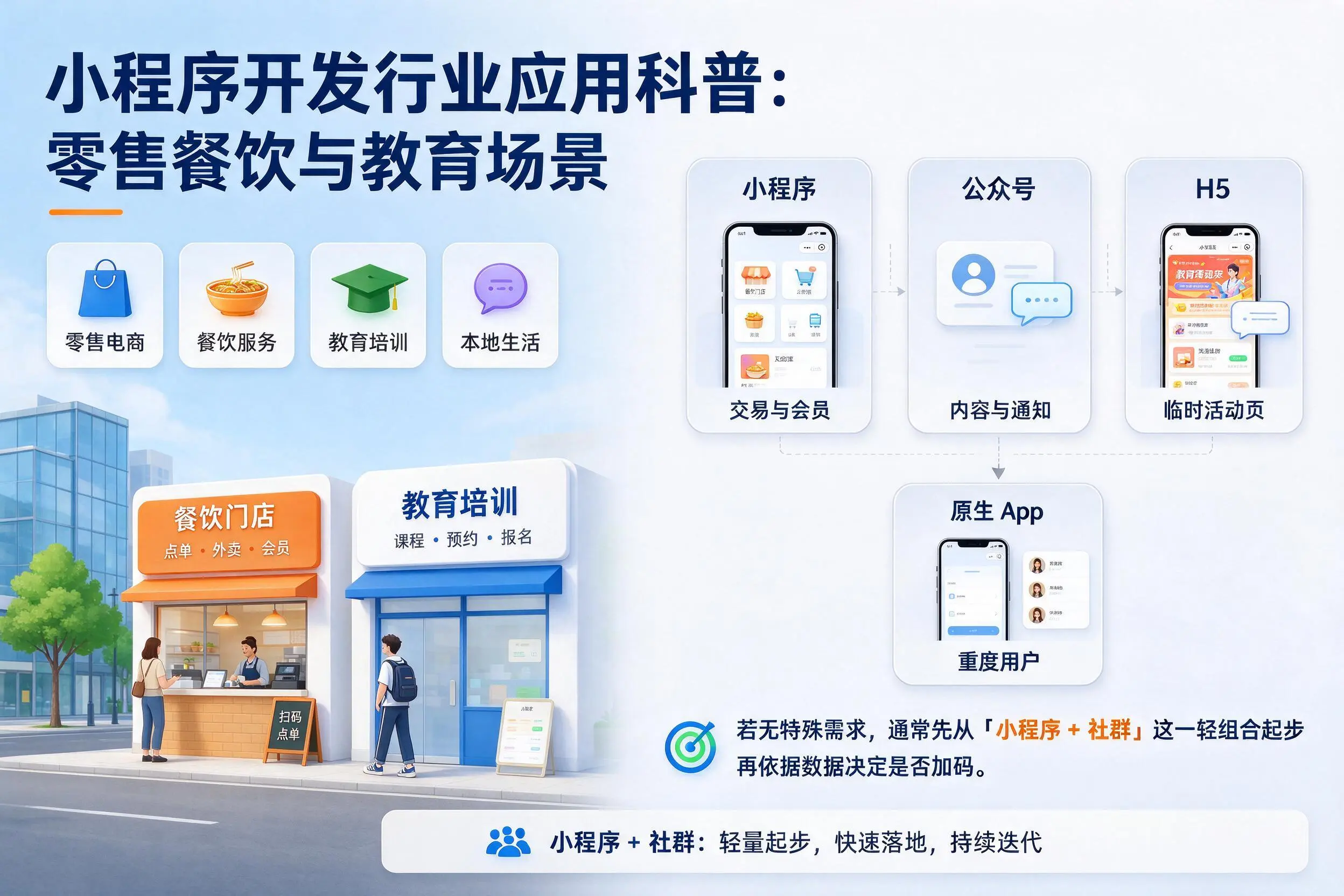 延安小程序开发行业应用科普:零售餐饮与教育场景