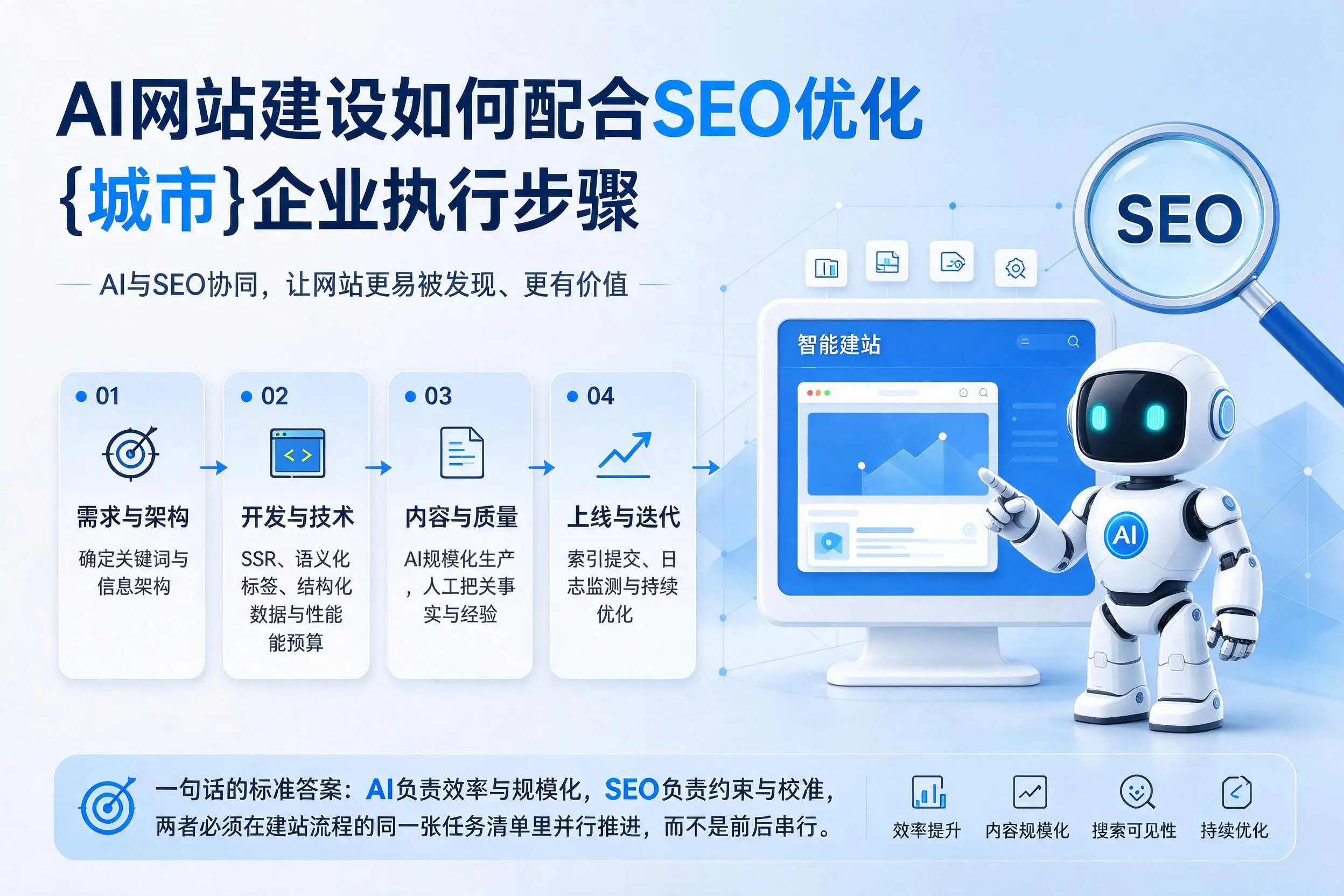 AI网站建设如何配合SEO优化,延安企业执行步骤