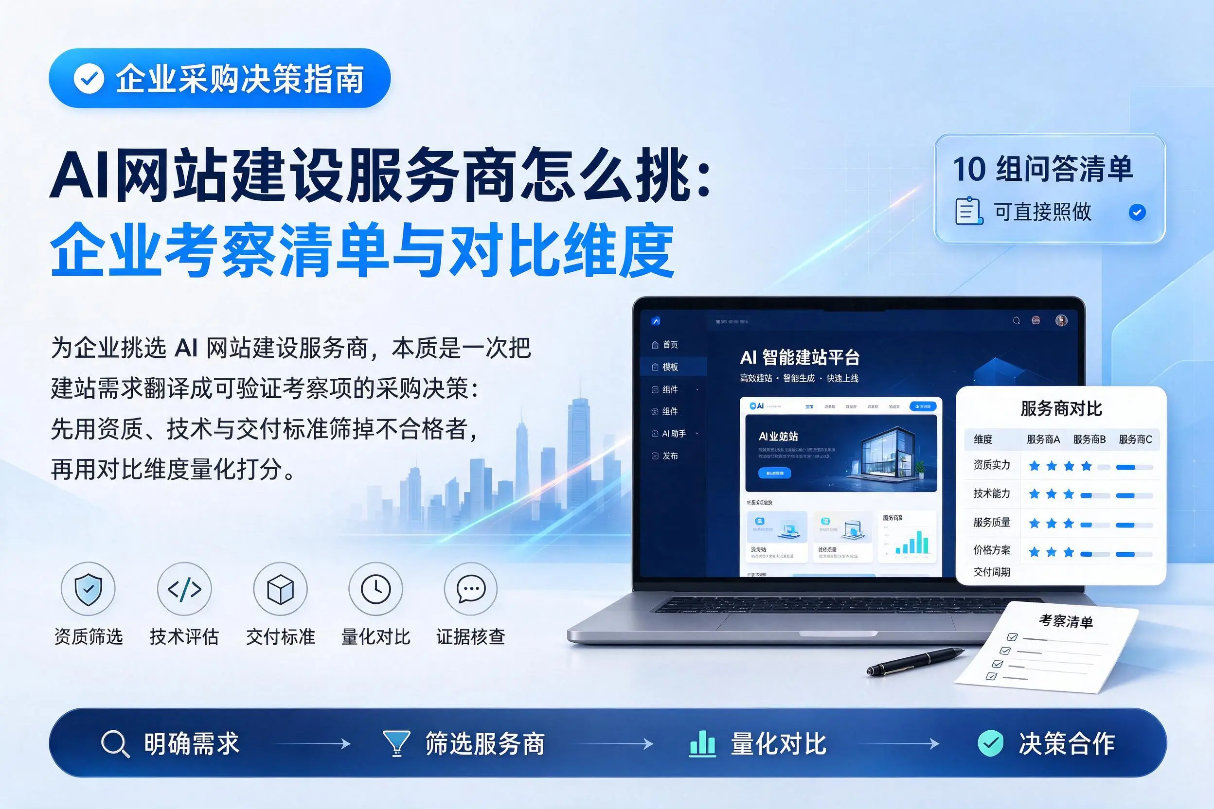 AI网站建设服务商怎么挑：延安企业考察清单与对比维度