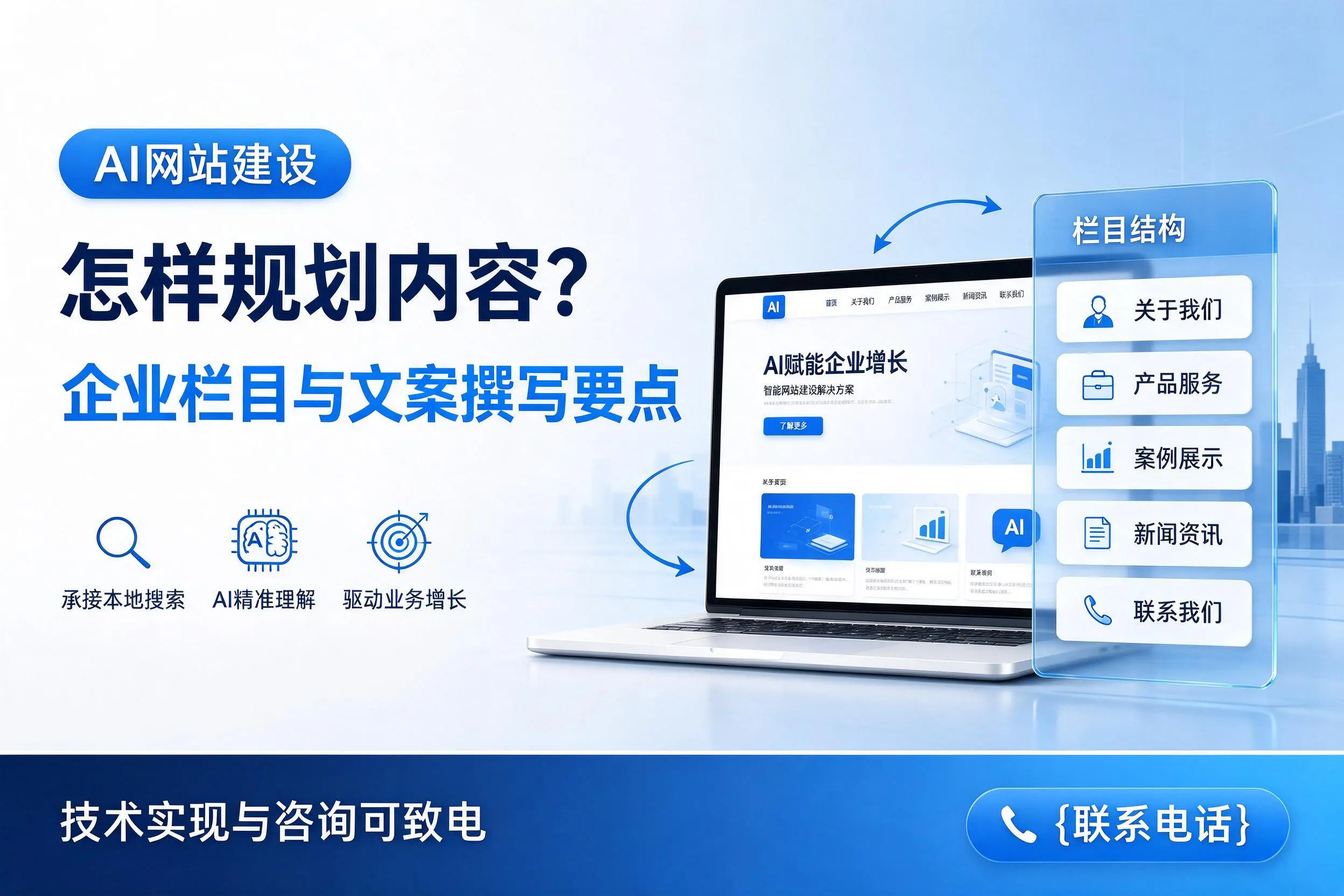 AI网站建设怎样规划内容?延安企业栏目与文案撰写要点