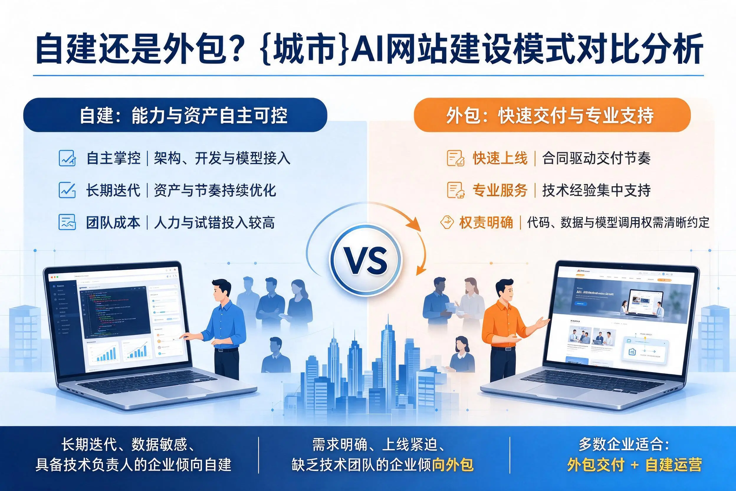 自建还是外包?延安AI网站建设模式对比分析